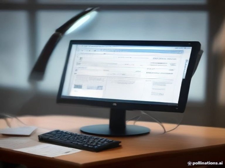 Academic paper database search interface on high resolution monitor