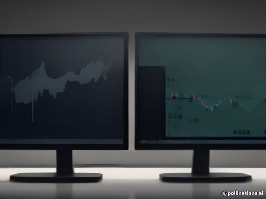 Competitor ranking position comparison charts on dual monitor displays